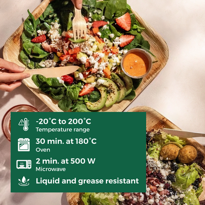 Disposable Palm Leaf Plates 10"x 10" | 50 Pcs Bulk