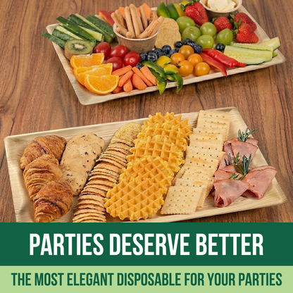 Disposable Palm Leaf Trays 14" x 10" | 10 Pcs Bulk